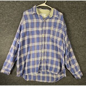 Columbia Mens Plaid Button Down Shirt Long Sleeve Cotton Size L